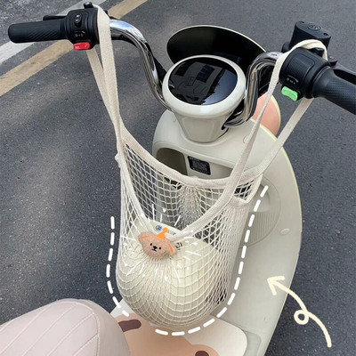 电动车网兜置物神器头盔放置前置收纳袋高颜值电瓶车大容量储物网