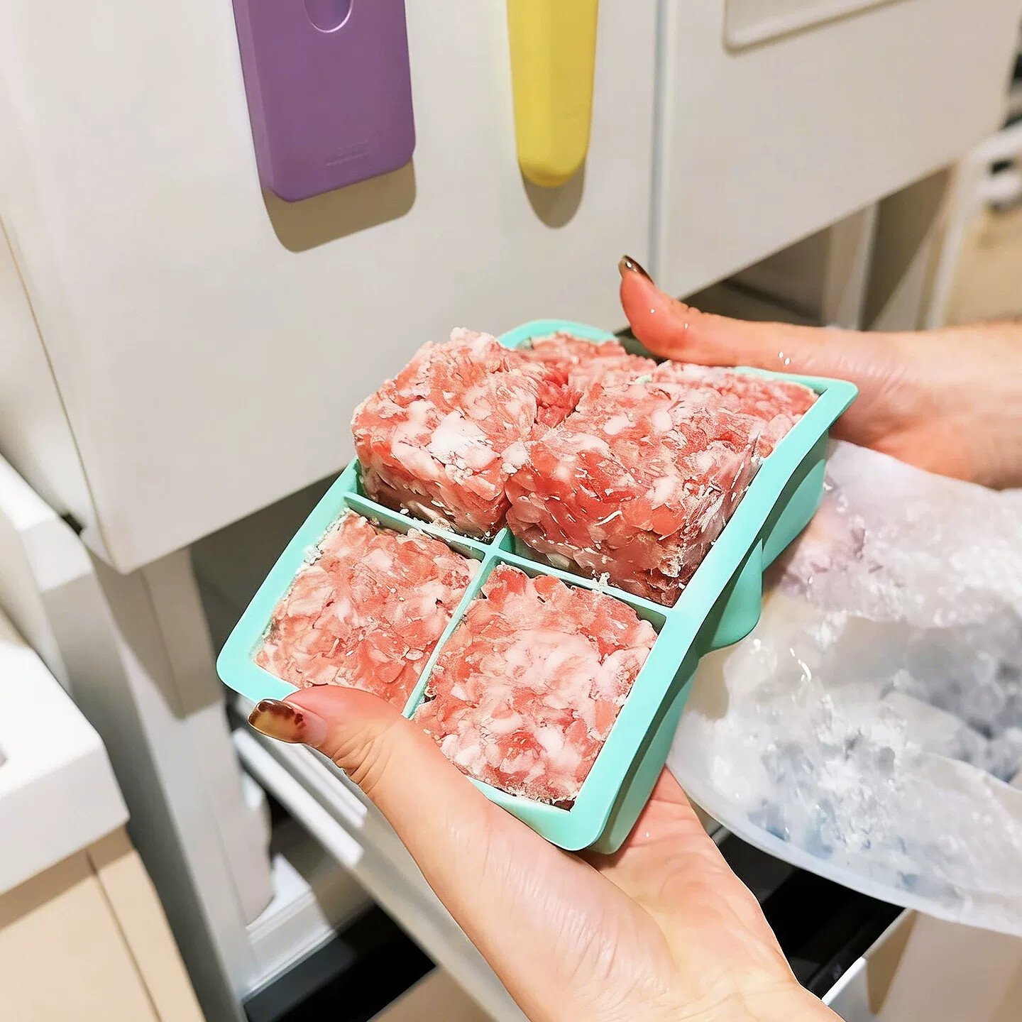 肉丝分装盒冻肉米饭冷冻分装盒收纳存储食品级冰箱分格保鲜盒家用