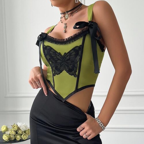 C 16609 Fishbone Strap Camisole with Padded Design 鱼骨吊带