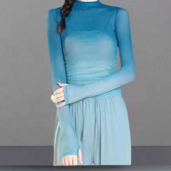 舞蹈生穿搭古典舞练功服渐变身韵纱衣现代舞中国舞蹈服女上衣形体