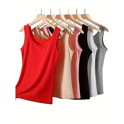 6pcs Womens Comfort Tank Tops Soft Viscose Spandex Blend