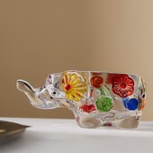 人工手绘加厚水晶玻璃大象水培插花容器花器餐厅卧室装 单支装