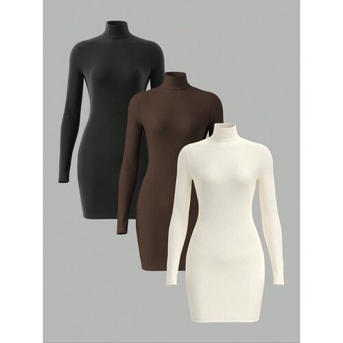 B 56668 Semi-High Neck Bodycon Dress 半高领紧身裙 欧美跨境外