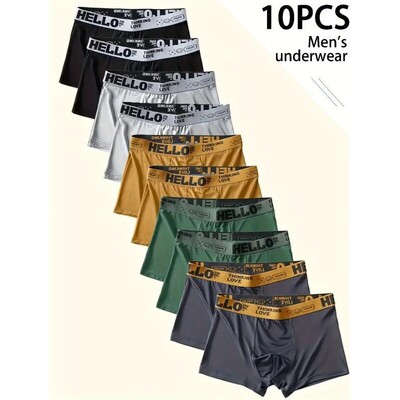 10 piece Men's Solid Color Boxer Brief Soft Comfortable