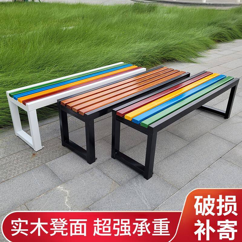 公园户外休闲长椅防腐木塑木椅物业家用长凳子座椅庭院桌椅露天