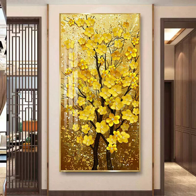 发财树玄关画装饰画好寓意进门入户挂画现代简约走廊尽头装饰壁画