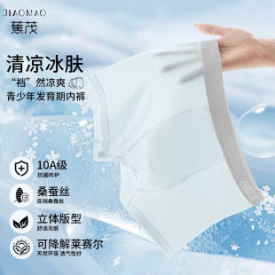 【励志空间学】蕉茂10A桑蚕丝莱赛尔青少年内裤透气男童四季男内