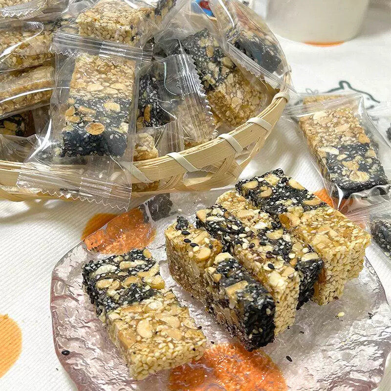 潮汕特产小吃鸳鸯糕黑芝麻花生糖黑芝麻软糖软糯零食传统手工糕点