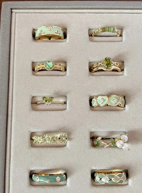 戒指女学生党彩色珐琅蝴蝶开口可调节小众设计高级感独特指环手饰