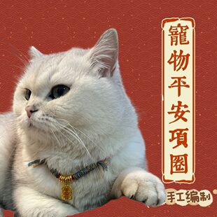 宠物项圈猫咪狗狗长命锁项链小金坨无声围脖吊坠新年饰品可调节