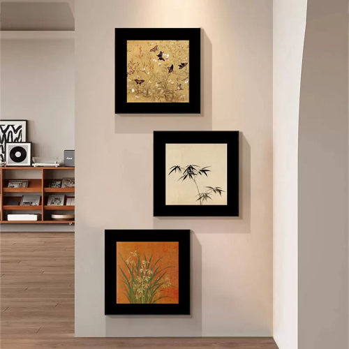 中古风玄关装饰画法式复古走廊过道壁画高级感沙发背景墙客厅挂画