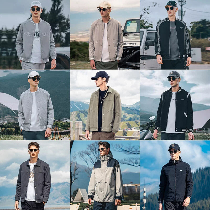 [断码清仓]男士夹克春秋款潮流百搭纯色春季休闲男装春装外套上衣