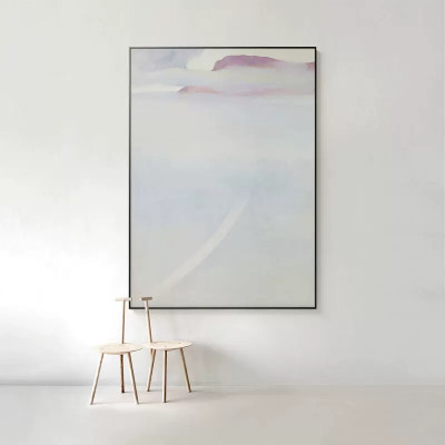 Georgia Okeeffe 现代抽象艺术装饰画客厅走廊过道竖版大幅挂画