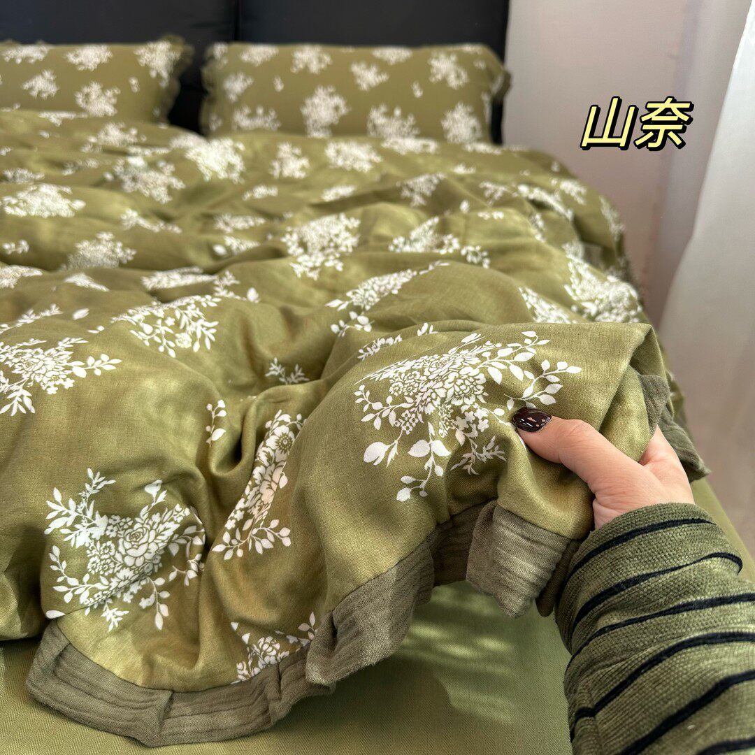 【被套款】法式花边款纯棉双层纱全棉四件套柔软裸睡舒适床上用品