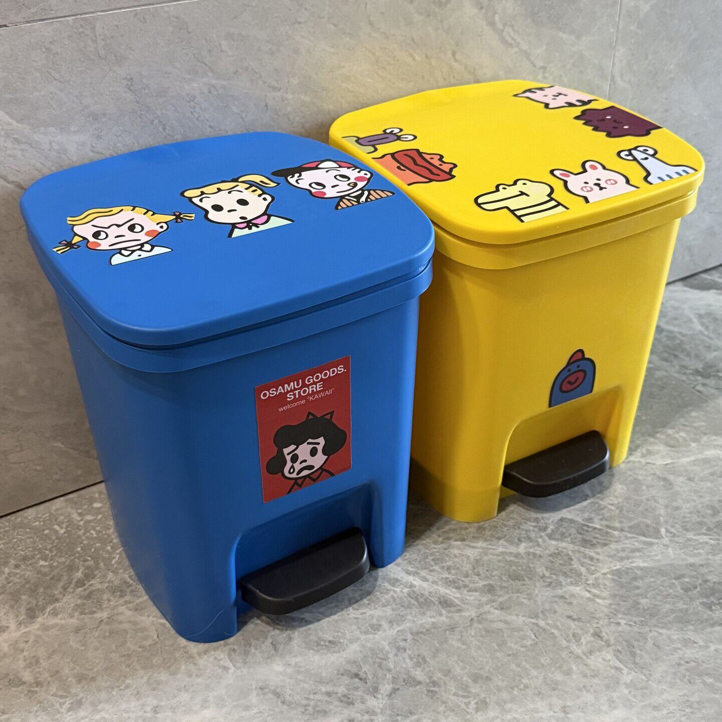 动物家族垃圾桶家用带盖厨房卧室客厅脚踏式大容量高颜值厕所纸篓