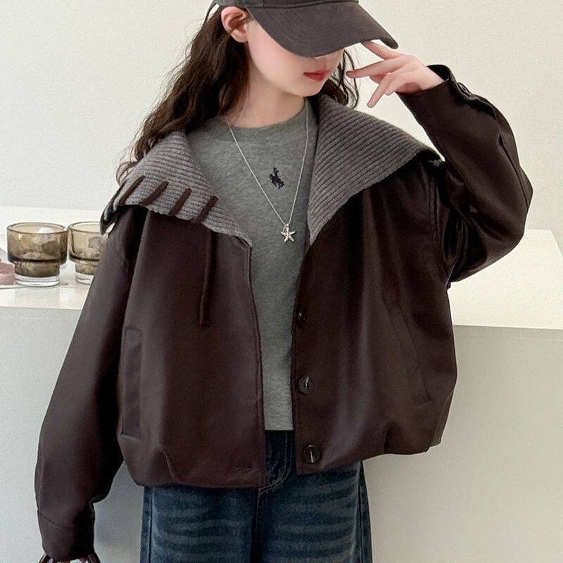 女童秋装皮衣外套2025新款韩版儿童休闲短款上衣加厚女孩洋气夹克