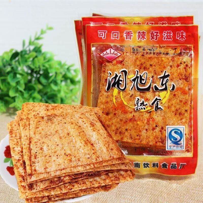 湖南特产豆皮麻辣片湘旭东香辣大辣片网红手工辣条 儿时麻辣零食