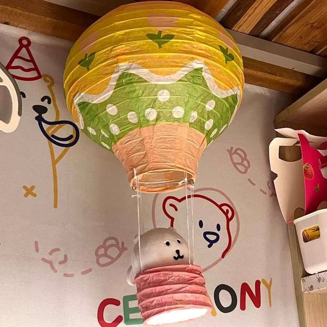 星星人热气球ins房间装饰热气球纸灯笼卧室高颜值挂饰少女心摆件