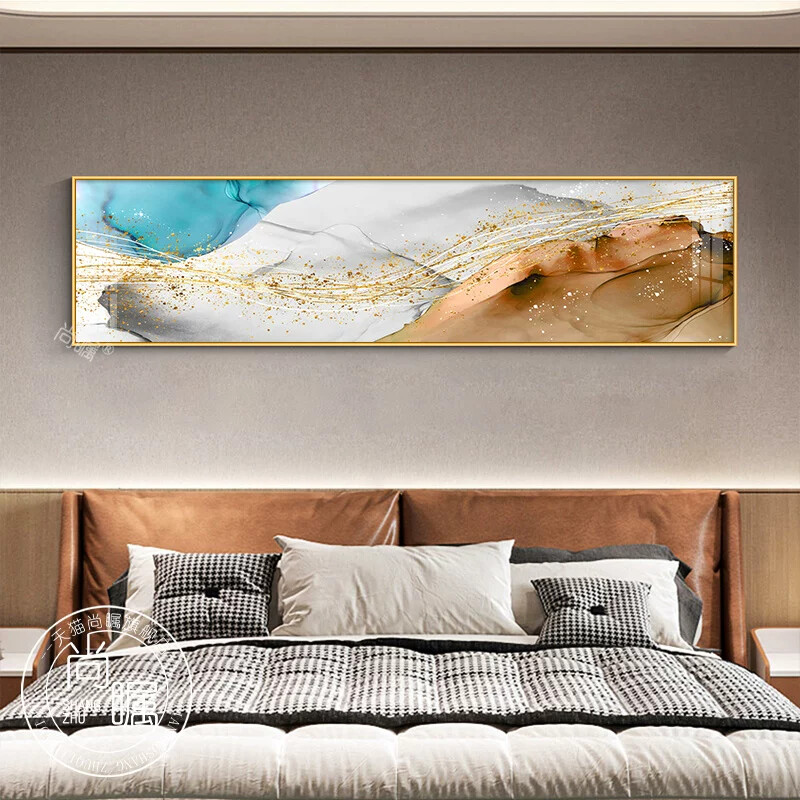 卧室床头装饰画现代简约大气主卧背景墙壁画北欧抽象挂画2025新款