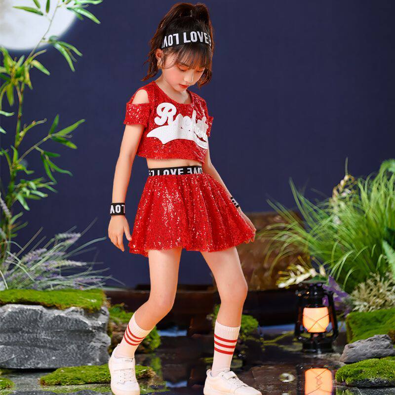 六一儿童演出服装现代舞幼儿园街舞舞蹈演出服亮片爵士舞服男女童