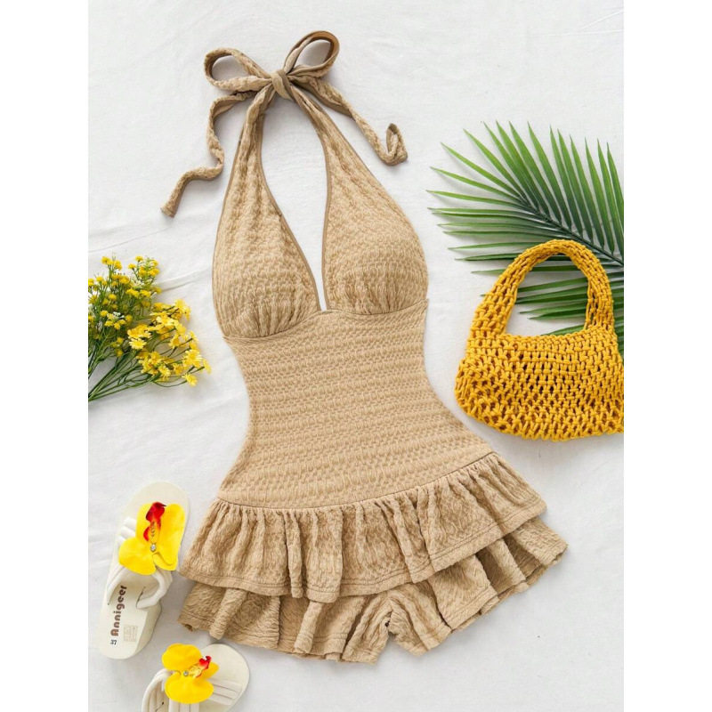 R 13716 Stripe halter jumpsuit 条纹挂脖连体裤跨境速卖通