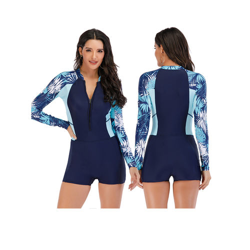 J 10045 Long Sleeve Surfing Suit 欧美连体泳衣 欧美跨境