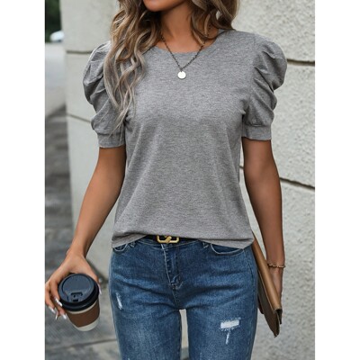 N 34909 Summer Casual Sleeve T Shirt 休闲羊腿袖T恤 代发
