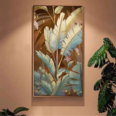 芭蕉叶玄关挂画热带雨林绿色植物客厅装饰画家大业大走廊过道壁画