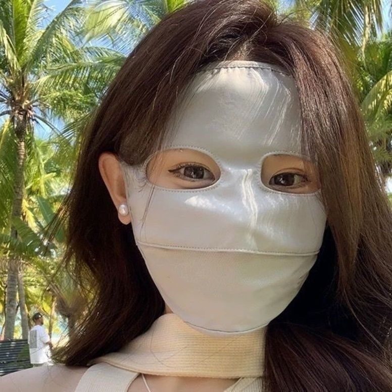 防晒面罩全脸女夏季骑车防紫外线脸罩脸基尼透气遮阳面巾冰丝口罩