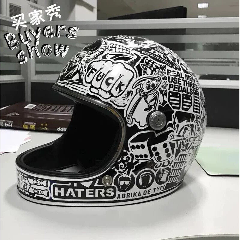 头盔贴纸全盔动漫个性摩托车机车贴花装饰改装diy贴画防水全贴