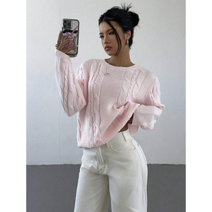 J 73564 Twist Texture Sweater 麻花纹理毛衣跨境速卖通亚马