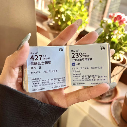 奶茶标签票据收纳可爱迷你咖啡手账本随身携带摸鱼豆豆本收集卡册