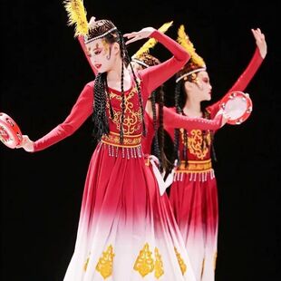 民族舞蹈服儿童新疆维族演出服少数民族女童维吾尔族表演服装新款