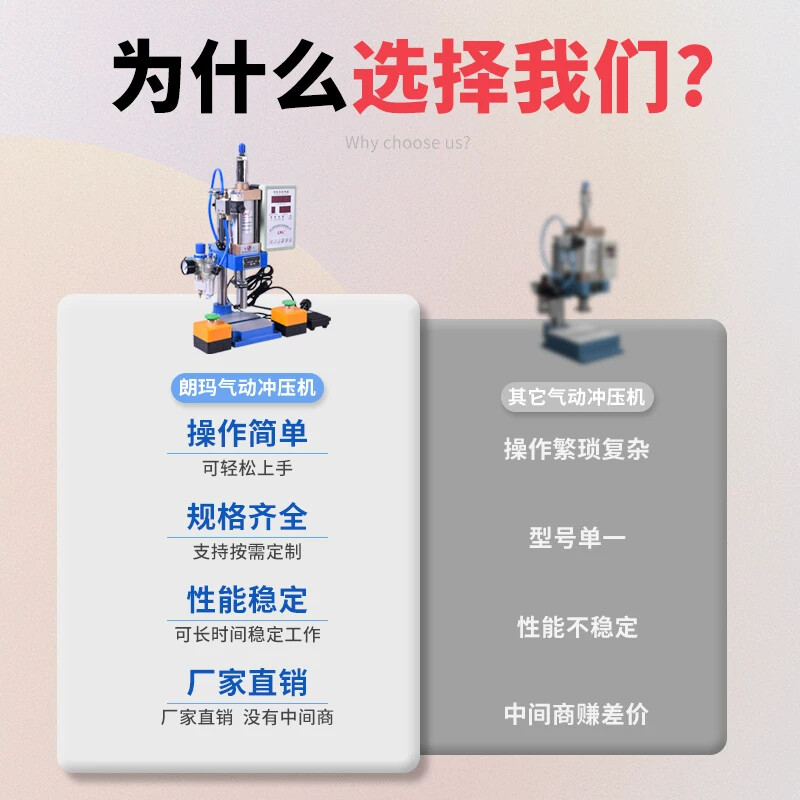 朗玛气动冲压机 气动冲床小型 气动压力机 小型台式气压机气啤机图片