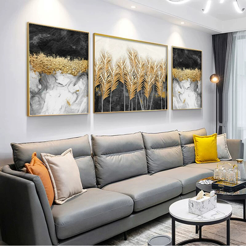 客厅装饰画北欧风沙发背景墙挂画现代简约墙面装修轻奢高档三联画