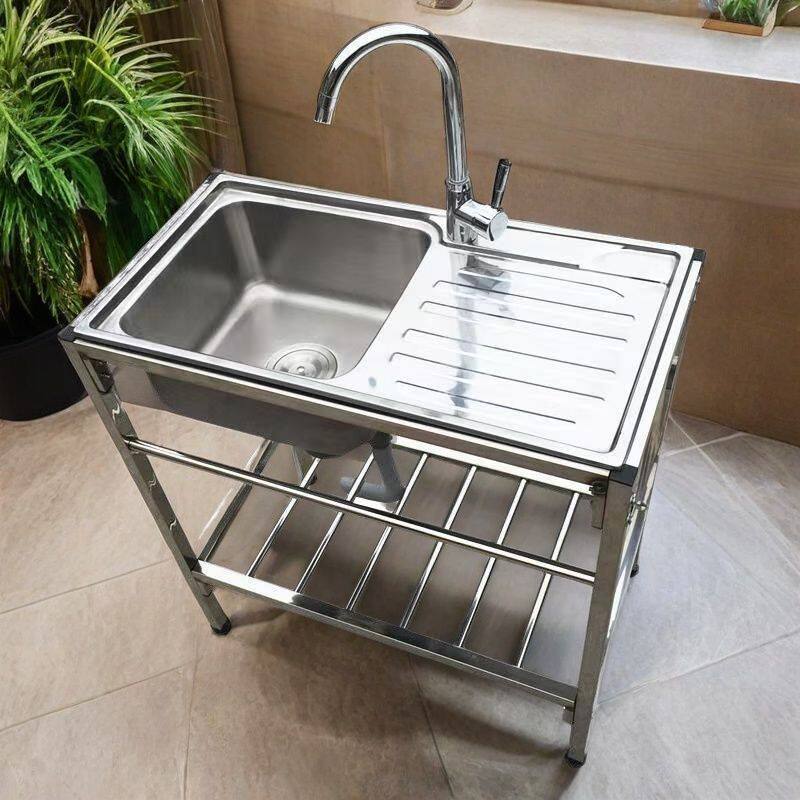 一体平台大水槽不锈钢加厚洗菜盆洗菜池安装简易水槽盆简易出租屋