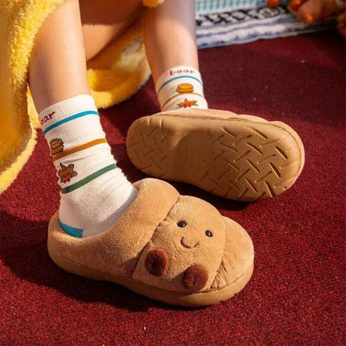 Croissant Slippers for Women Men Memory Foam Indoor House
