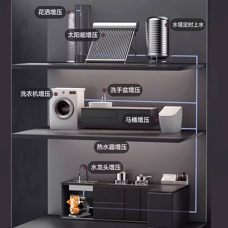 智能低音变频增压泵家用220V自来水热水器太阳能加压自吸泵抽水泵