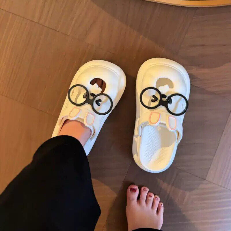 白色洞洞鞋女夏外穿厚底增高eva防滑防臭软底超火不累脚2026新款