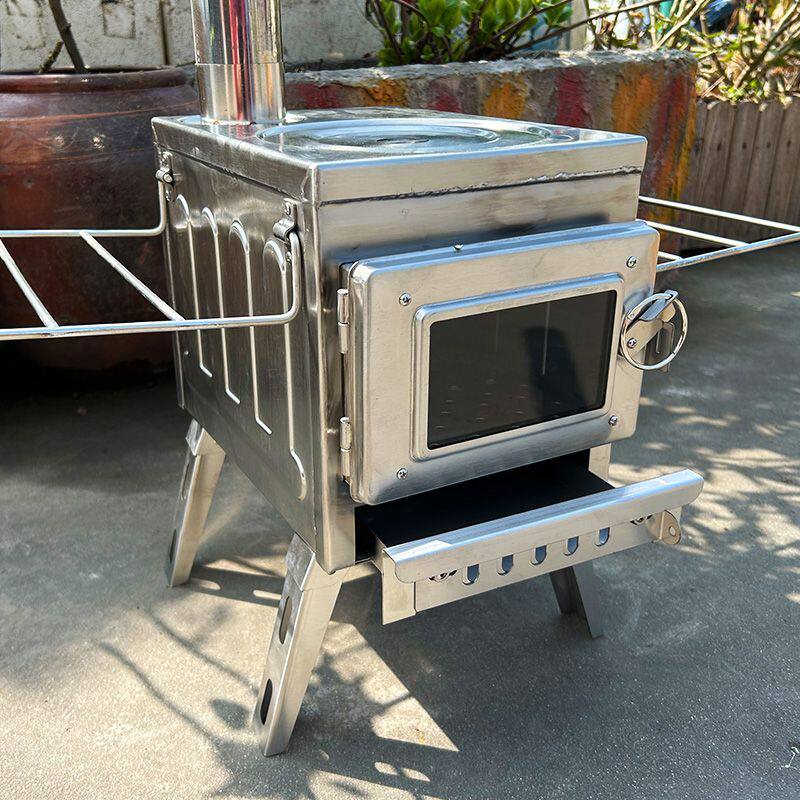 不锈钢户外便携式柴火炉取暖露营旅行帐篷炉野外柴火灶野营烤火炉