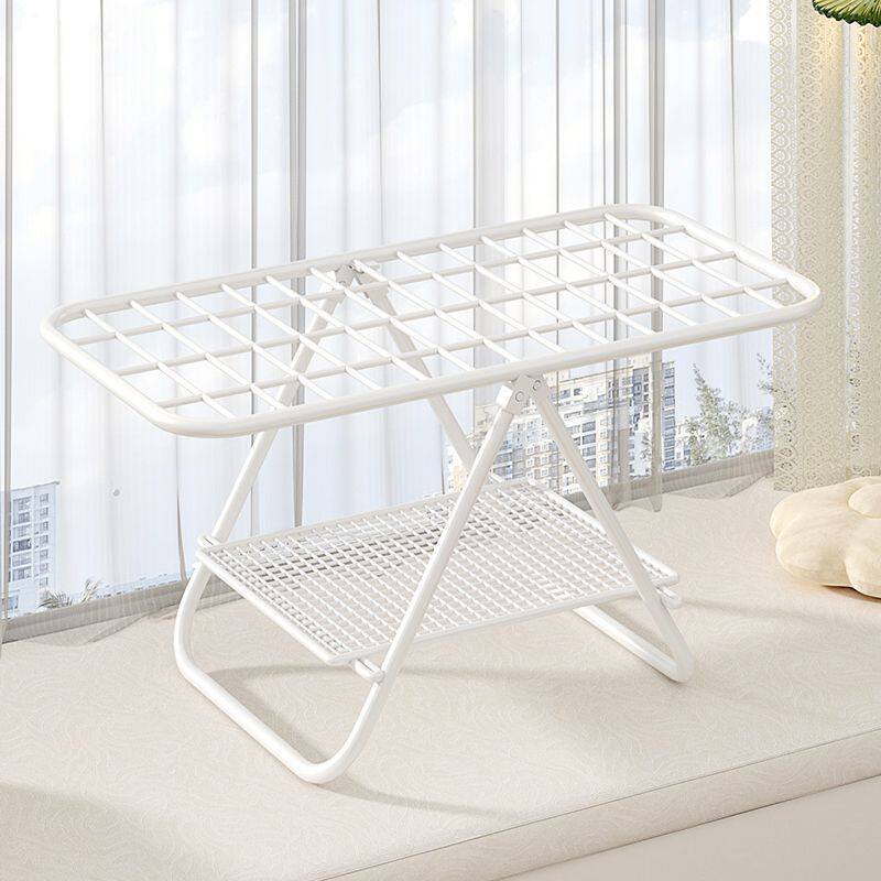 家用飘窗小型挂衣架阳台迷你凉衣架简易落地矮衣帽架婴儿晾晒衣服