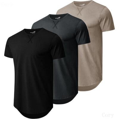 Mens 3 Pack Plain Cotton Shirts Short Sleeve Casual Crew