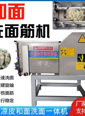 新型凉皮和面洗面一体机商用不锈钢双螺旋洗面筋机大中小型洗面机