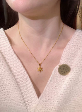 钛钢项链 《冰际》轻奢双面雪花项链