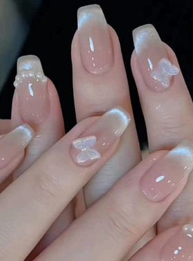 纯手工光疗穿戴甲庄生晓梦穿戴甲成品可拆卸重复使用美甲贴片女
