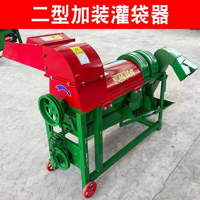 23年新款双风机玉米脱粒机四方向入料六轴加厚小型多功能脱粒机器