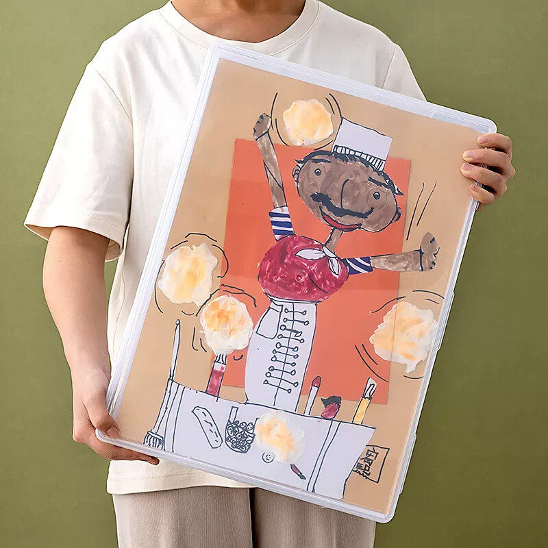 画画收纳盒8k素描纸画纸收集儿童学生美术生专用作品展示本收纳盒