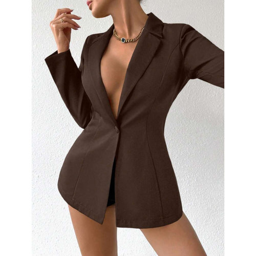 N 42257 Black lapel women's blazer 黑色翻领女士西装外套