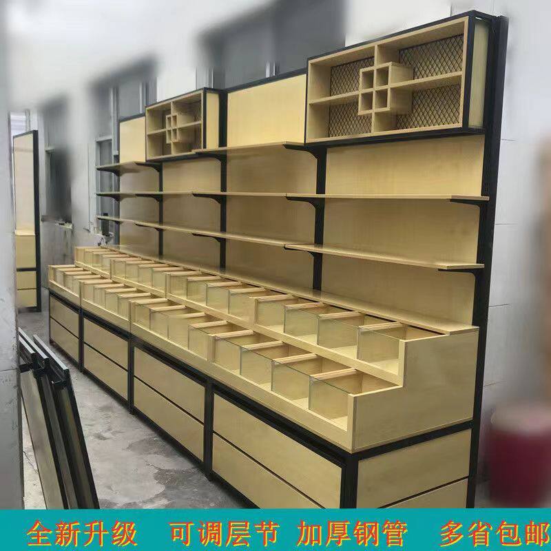 干果货架超市钢木陈列架散称休闲食品五谷杂粮多层柜厂家直销