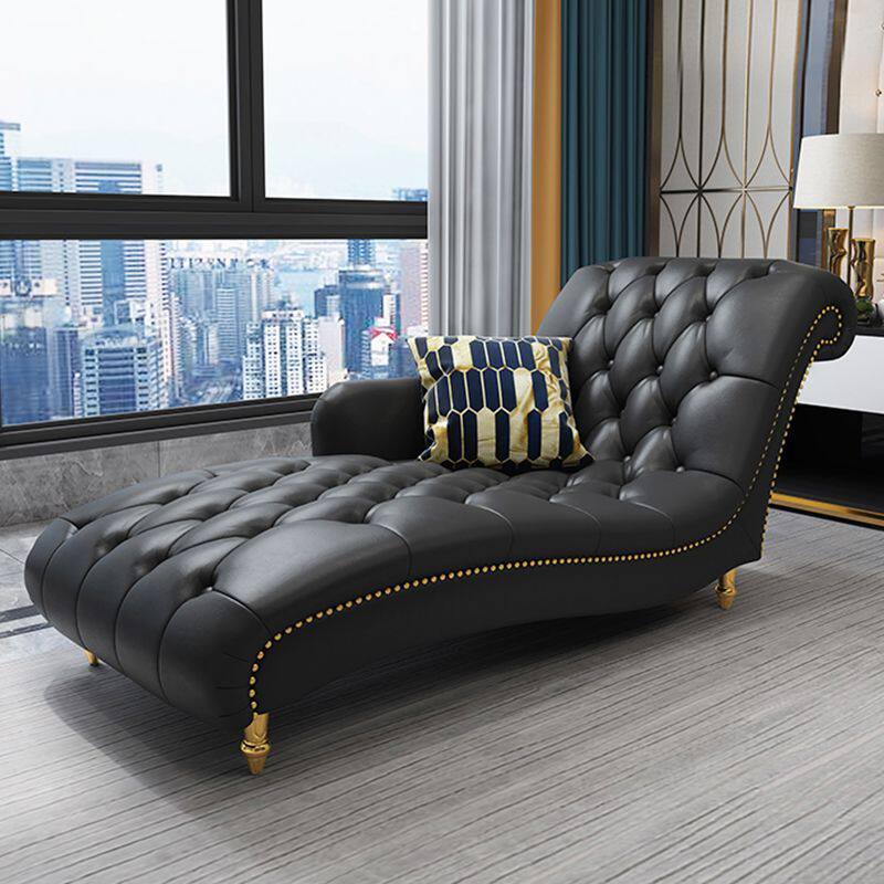 美式轻奢贵妃小户型皮艺客厅懒人太妃美人卧室躺椅休闲单人沙发